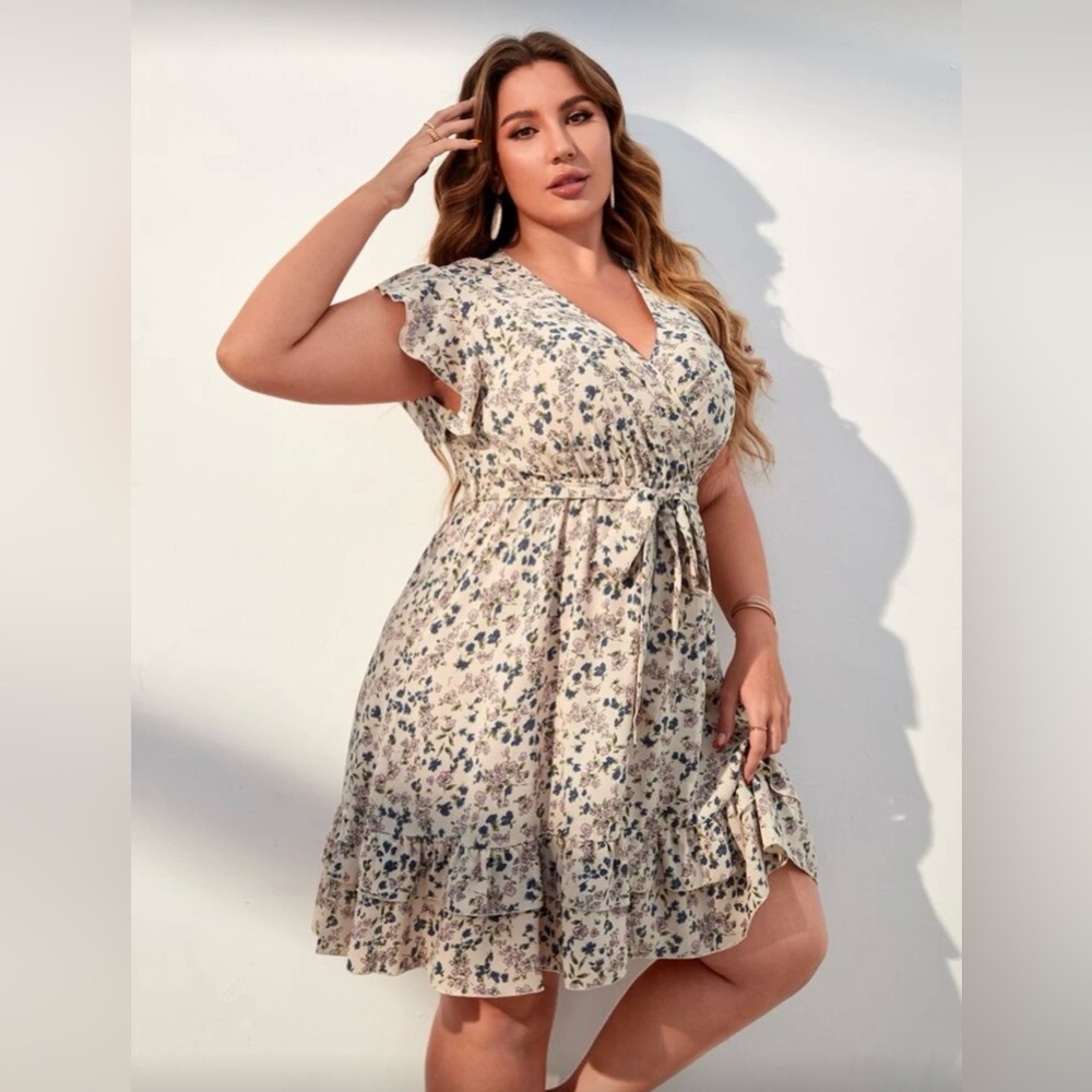 Floral Print V-Neck Dress